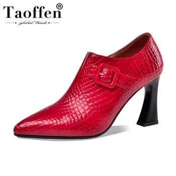 Taoffen Genuine Leather Women Pumps Spring Party Office Pointed Toe Buckle Shoes Women Sexy Pumps Footwear Size 33-40
Taoffen Genuine Leather Women Pumps Spring Party Office Pointed Toe Buckle Shoes Women Sexy Pumps Footwear Size 33-40