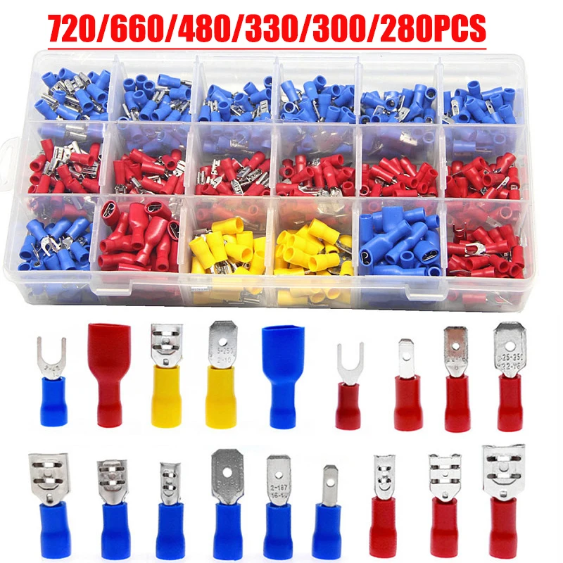Assorted Insulated Fork U-Type Set Terminals Connectors Kit Wire Electrical Crimp Spade Ring Mixed Lug Cable Car Accessories
Assorted Insulated Fork U-Type Set Terminals Connectors Kit Wire Electrical Crimp Spade Ring Mixed Lug Cable Car Accessories