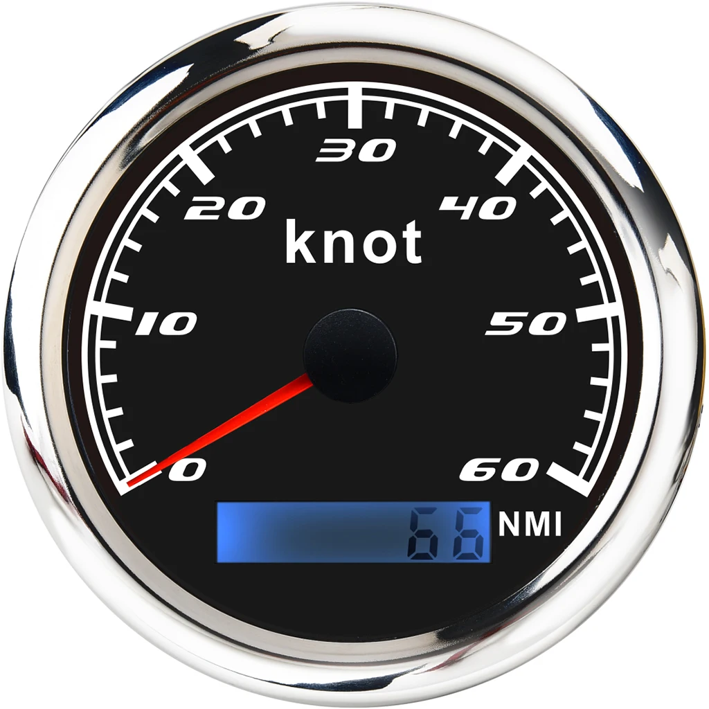 Marine Car Digital GPS Speedometer Gauge 0-60 Knot 85mm 316L Chrome Marine Car Digital GPS Speedometer Gauge 0-60 Knot 85mm 316L Chrome