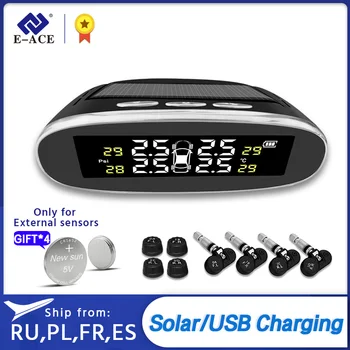 E-ACE TPMS Tire Pressure Monitor System Solar Power Alarm Sensor Auto Security Car Digital Display Charging Temperature Warning
E-ACE TPMS Tire Pressure Monitor System Solar Power Alarm Sensor Auto Security Car Digital Display Charging Temperature Warning