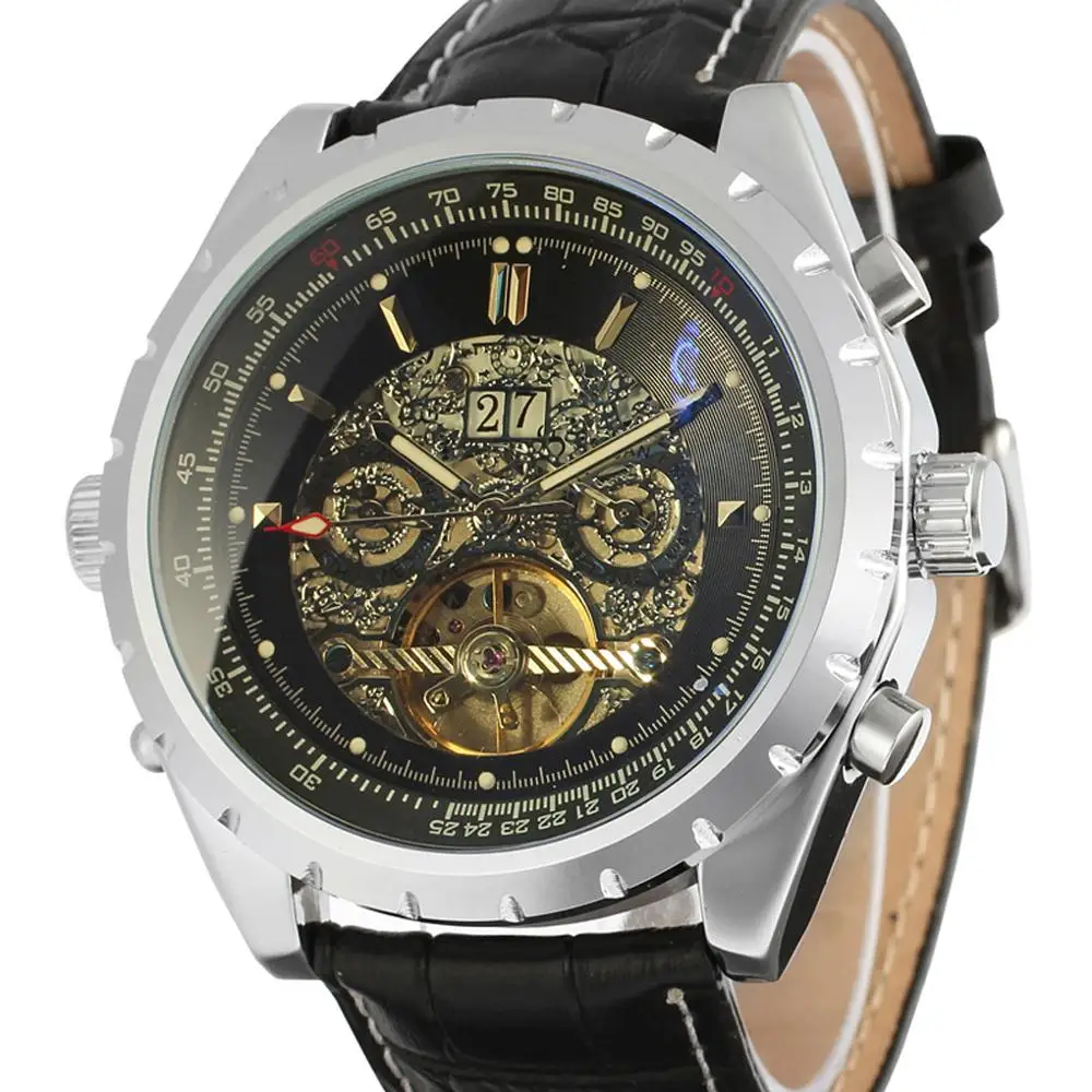 JARAGAR 2019 Men Top Luxury Brand Watch Black Leather Sport Tourbillion Automatic Mechanical Wristwatch Gift Box Relogio Releges
JARAGAR 2019 Men Top Luxury Brand Watch Black Leather Sport Tourbillion Automatic Mechanical Wristwatch Gift Box Relogio Releges