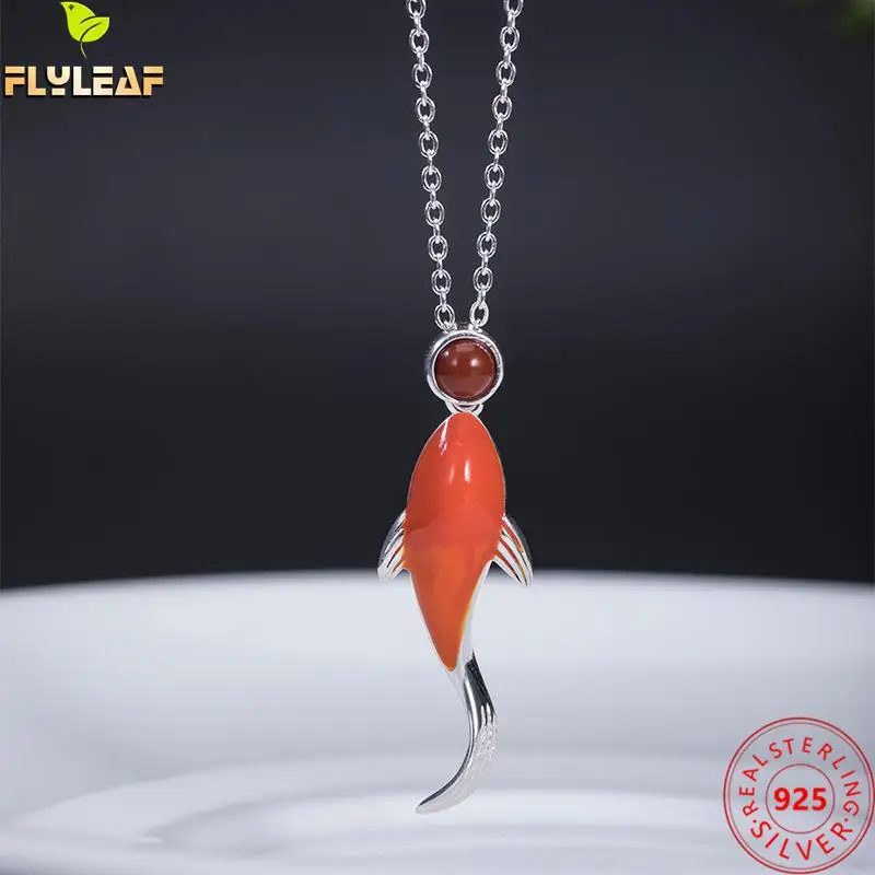 925 Sterling Silver Red Agate Koi Necklace Women Enamel Fish Clavicle Chain Pendant Necklace Female Fine Jewelry
925 Sterling Silver Red Agate Koi Necklace Women Enamel Fish Clavicle Chain Pendant Necklace Female Fine Jewelry