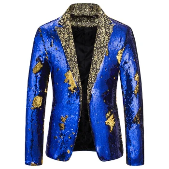 2020 Men's Multi-Color Sequin Suit Jacket Exquisite Jacquard Lapel Bar Nightclub Clothing Party Shiny Hero 
2020 Men's Multi-Color Sequin Suit Jacket Exquisite Jacquard Lapel Bar Nightclub Clothing Party Shiny Hero