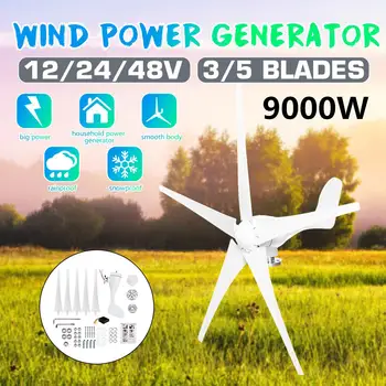 12/24/48V 9000W Wind Power Turbines Generator 3/5 Wind Blades Option With Waterproof Charge Controller Fit for Home Or Camping
12/24/48V 9000W Wind Power Turbines Generator 3/5 Wind Blades Option With Waterproof Charge Controller Fit for Home Or Camping