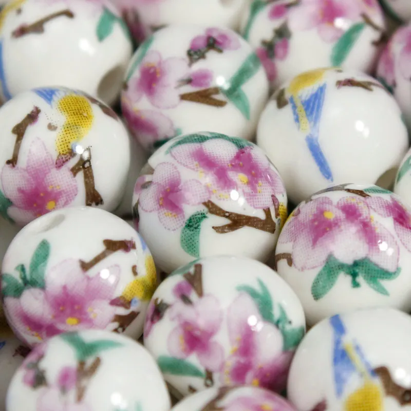20PCS/Lot 10mm Ceramic Beads for Making Jewelry Pink Peach blossom Pattern Round String Bead to DIY Bracelet Nacklace
20PCS/Lot 10mm Ceramic Beads for Making Jewelry Pink Peach blossom Pattern Round String Bead to DIY Bracelet Nacklace