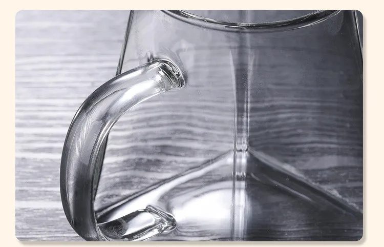 Description Picture 5 of itemHeat-Resistant Clear Glass Tea Pitcher, Square Creative Chinese Tea Set Accessory, Chahai, Milk Glass Coffee Pot, Water Jug