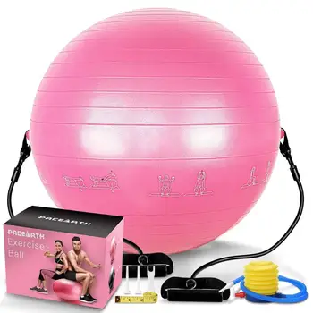 PACEARTH Exercise Ball with Resistance Bands Quick Pump 65cm Yoga Balance Fitness Ball Chair Stability Birthing Workout Ball
PACEARTH Exercise Ball with Resistance Bands Quick Pump 65cm Yoga Balance Fitness Ball Chair Stability Birthing Workout Ball