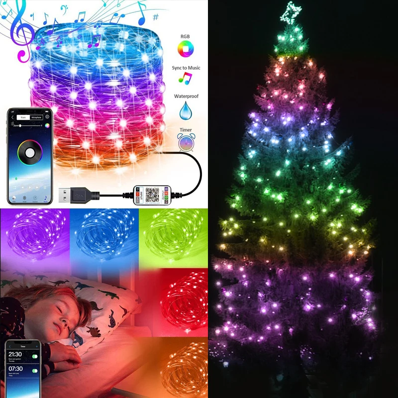 2020 Christmas lights RGB Color Bluetooth String Light Merry Christmas Decorations For Home Christmas Tree Decor Navidad gifts
2020 Christmas lights RGB Color Bluetooth String Light Merry Christmas Decorations For Home Christmas Tree Decor Navidad gifts
