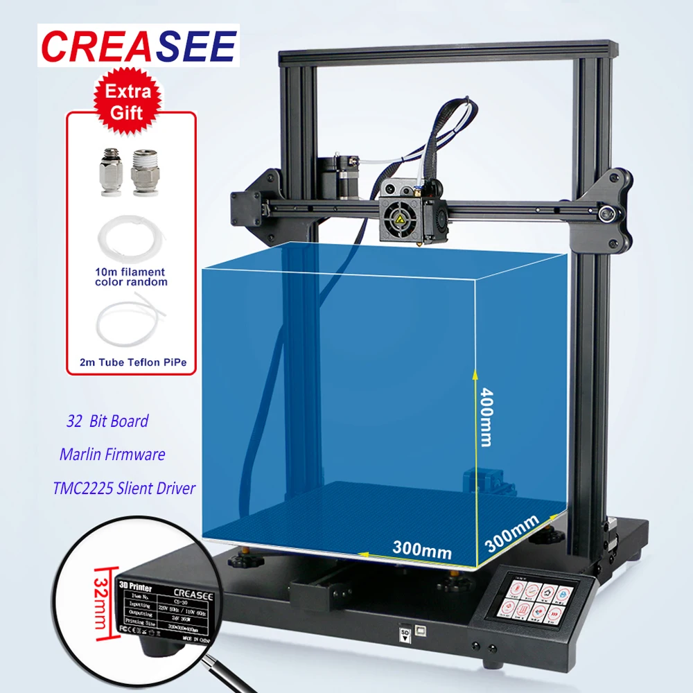 CREASEE CS30 Новый 3D принтер 300x300 большой домашний размер печать DIY Набор 3 5 дюймов