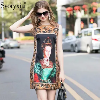 Svoryxiu luxury Runway Summer Vintage Painting Lady Print Sleeveless Mini Dress Women's Diamond Pearl High Quality Party Dress
Svoryxiu luxury Runway Summer Vintage Painting Lady Print Sleeveless Mini Dress Women's Diamond Pearl High Quality Party Dress