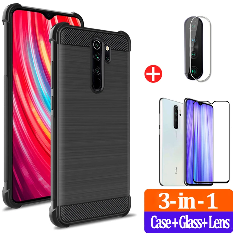 3 в 1 противоударный чехол на телефона Чехол для Xiaomi Redmi Note 8 Pro Чехол+ноут 8про