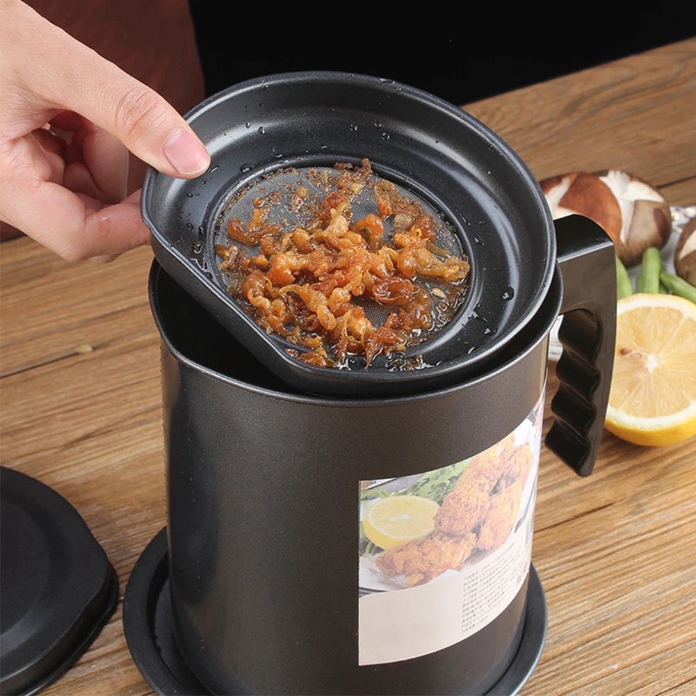 1.3L Leakproof Can Grease Container Kitchen Tool Kettle Cooking Separator Multifunction Frying Pot With Strainer Oil Storage
1.3L Leakproof Can Grease Container Kitchen Tool Kettle Cooking Separator Multifunction Frying Pot With Strainer Oil Storage