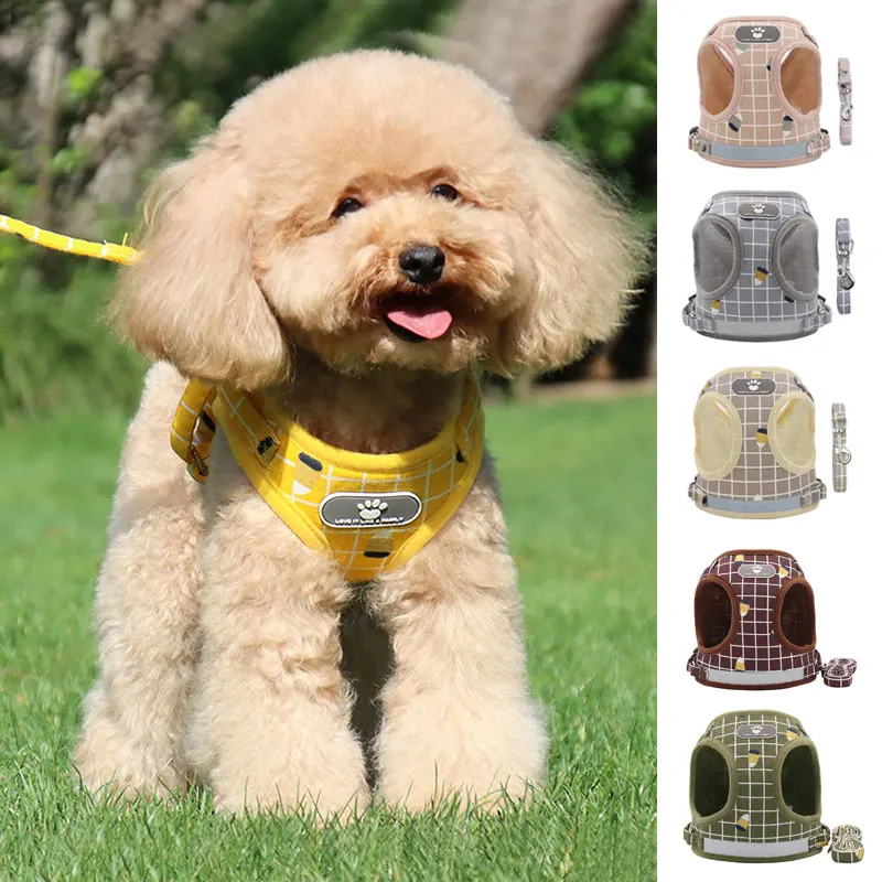 Нейлоновая шлейка для собак в клетку, светоотражающий нагрудный ремень, комплект из дышащего поводка, жилетка для собак, сетчатые аксессуары для маленьких и средних собак
Нейлоновая шлейка для собак в клетку, светоотражающий нагрудный ремень, комплект из дышащего поводка, жилетка для собак, сетчатые аксессуары для маленьких и средних собак