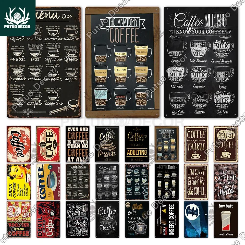 Coffee Sign Vintage Metal Sign Plaque Metal Vintage Wall Decor for Kitchen Coffee Bar Cafe Retro Tin Sign Metal Posters
Coffee Sign Vintage Metal Sign Plaque Metal Vintage Wall Decor for Kitchen Coffee Bar Cafe Retro Tin Sign Metal Posters