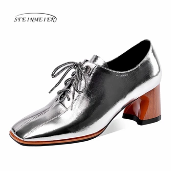 Women summer high heels fashion genuine leather pumps spring thick heels shoes square toe laces heel woman shoes 2020
Women summer high heels fashion genuine leather pumps spring thick heels shoes square toe laces heel woman shoes 2020