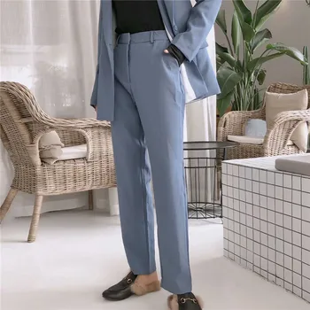 Women elegant basic solid pants zipper fly pockets office lady chic trousers female casual stylish pantalones 
Women elegant basic solid pants zipper fly pockets office lady chic trousers female casual stylish pantalones