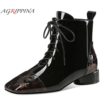 2020 Shoes Woman Ankle Boots Luxury Cow Leather Winter Lace-Up Square Toe Black Heels Female Women Fashion Boots Dress Shoes
2020 Shoes Woman Ankle Boots Luxury Cow Leather Winter Lace-Up Square Toe Black Heels Female Women Fashion Boots Dress Shoes