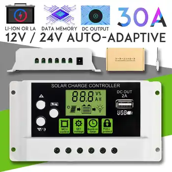 PWM Solar Panel 30A 12V/24V Charge Controller Li-ion & Lead Acid Battery USB Charger LCD Display
PWM Solar Panel 30A 12V/24V Charge Controller Li-ion & Lead Acid Battery USB Charger LCD Display