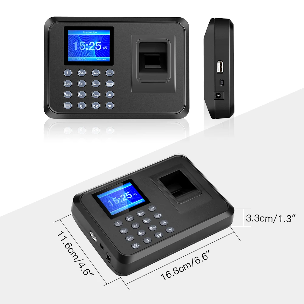 Set Zeit Uhr Kit Fingerabdruck Biometrisch Anwesenheit Rekorder Scanner 