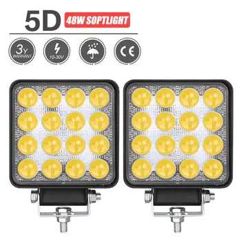 2Pcs 4 Inch 48W Square 5D LED Work Light Bar Flood Beam Offroad Driving Lights Pods 
2Pcs 4 Inch 48W Square 5D LED Work Light Bar Flood Beam Offroad Driving Lights Pods