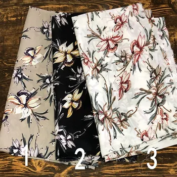 Summer fabric printing thin materials stretch crepe retro black and white apricot bottom broken flower skirt / 1 m
Summer fabric printing thin materials stretch crepe retro black and white apricot bottom broken flower skirt / 1 m