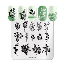 Pict você plantas naturais lavanda placas de carimbo de unhas padrões de flores arte do prego imagem de carimbo modelos stencil acessórios ferramentas(China)