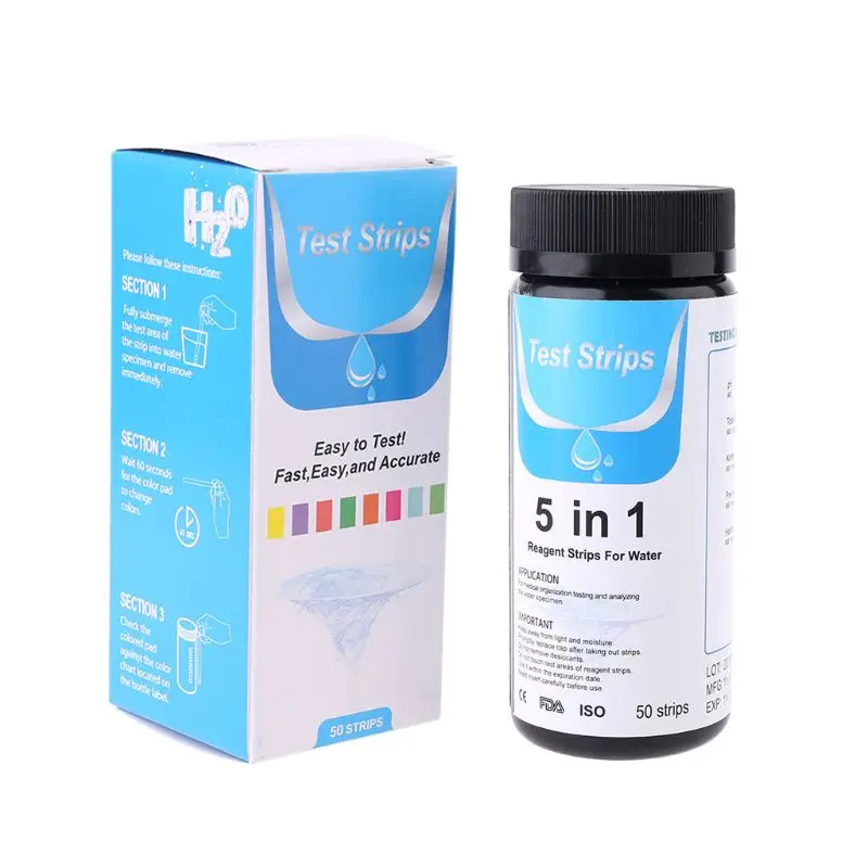 50Strips Water Test Strip Reagent 5in1 pH alkalinity Nitrite chlorine Hardness A5YD
50Strips Water Test Strip Reagent 5in1 pH alkalinity Nitrite chlorine Hardness A5YD