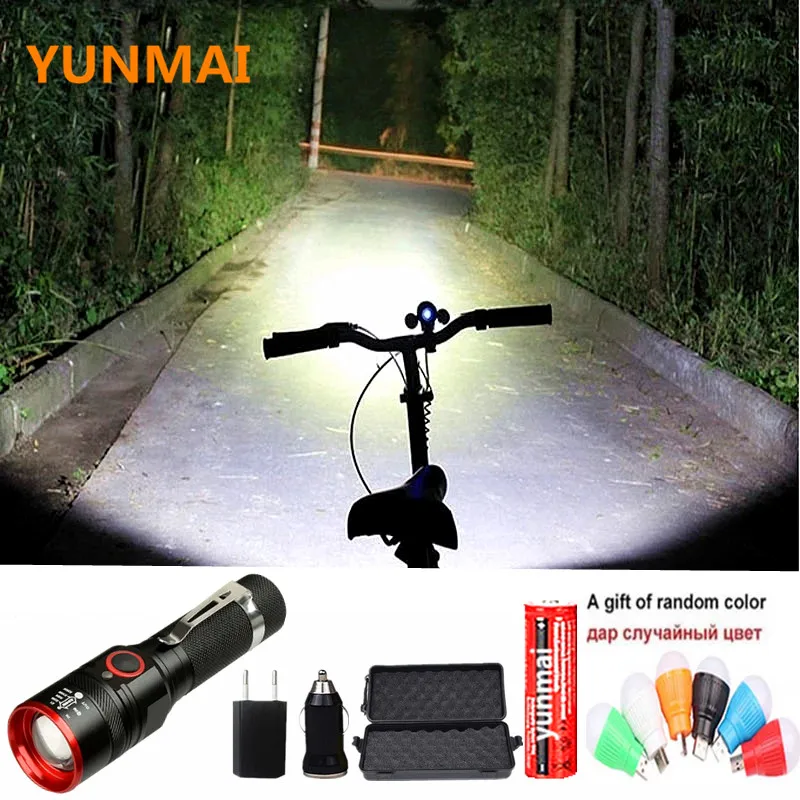New 5200LM USB Rechargeable Flashlight XML-T6 Led Flashlight Zoomable 4 modes torch for 18650 with USB cable Camping Biking
New 5200LM USB Rechargeable Flashlight XML-T6 Led Flashlight Zoomable 4 modes torch for 18650 with USB cable Camping Biking
