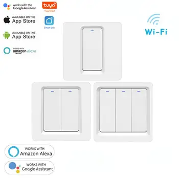 Voice Control 1/2/3 Way EU UK WiFi Smart Push Button Switch Neutral Required Smart Life Tuya APP Woek With Alexa Google Home
Voice Control 1/2/3 Way EU UK WiFi Smart Push Button Switch Neutral Required Smart Life Tuya APP Woek With Alexa Google Home