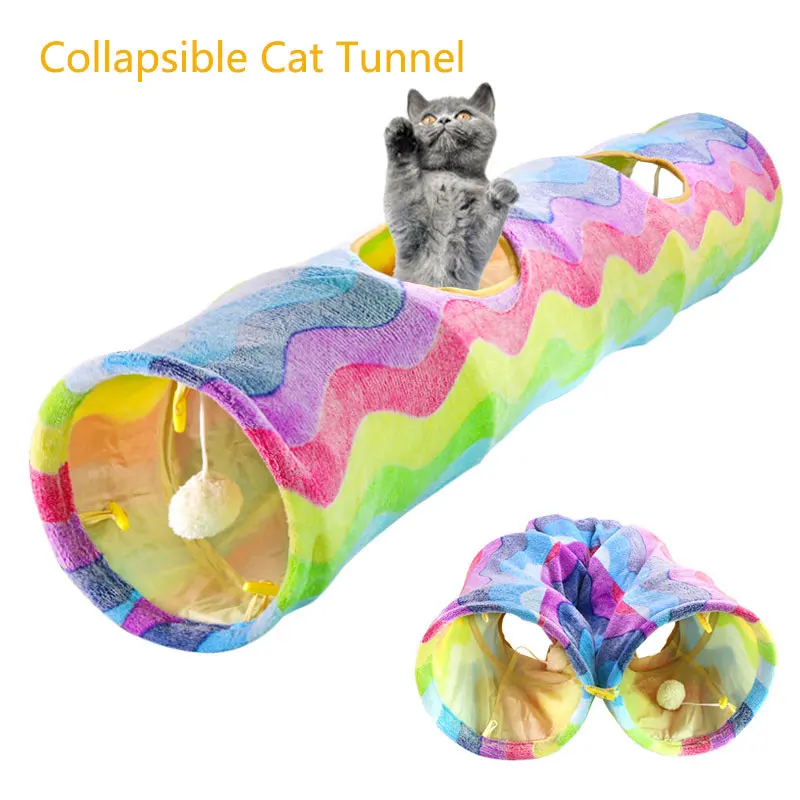 Rainbow Colored Mult Exits Cat Tunnel Game for Cats Funny Sound Training for Kitten Foldable Design High Quality Interactive Toy
Rainbow Colored Mult Exits Cat Tunnel Game for Cats Funny Sound Training for Kitten Foldable Design High Quality Interactive Toy