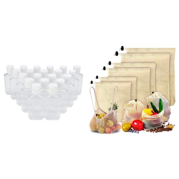 7Pcs Natural Cotton Mesh Bag, Net Shopping Tote & 20Pcs 60Ml Portable Travel Clear Empty Refillable Liquid Soap Bottle
7Pcs Natural Cotton Mesh Bag, Net Shopping Tote & 20Pcs 60Ml Portable Travel Clear Empty Refillable Liquid Soap Bottle