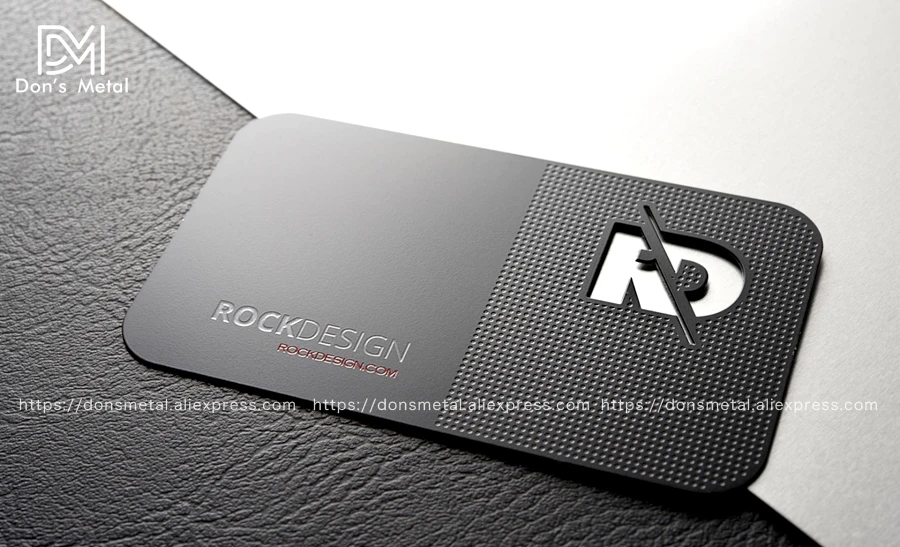 High-end stainless steel business card custom hollow metal card black business card design and production 