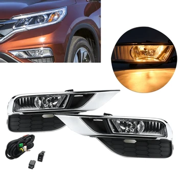 Car Front Bumper Fog Light Grille Kit Daytime Running Light Turn Signal with Wiring Harness for Honda CRV 2015 2016 
Car Front Bumper Fog Light Grille Kit Daytime Running Light Turn Signal with Wiring Harness for Honda CRV 2015 2016