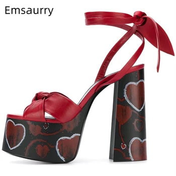High Platform Ankle Wrap Sandals Women Chunky Heel Printed Flower Hoof Heel Big Bowknot Open Toe Summer Runway Shoes Woman
High Platform Ankle Wrap Sandals Women Chunky Heel Printed Flower Hoof Heel Big Bowknot Open Toe Summer Runway Shoes Woman