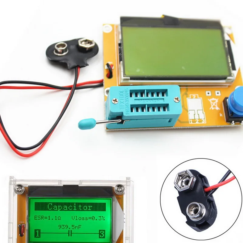 LCR ESR Meter Mega328 Digital Transistor Tester Diode Triode Capacitance Resistor MOS/PNP/NPN + Test Clip
LCR ESR Meter Mega328 Digital Transistor Tester Diode Triode Capacitance Resistor MOS/PNP/NPN + Test Clip