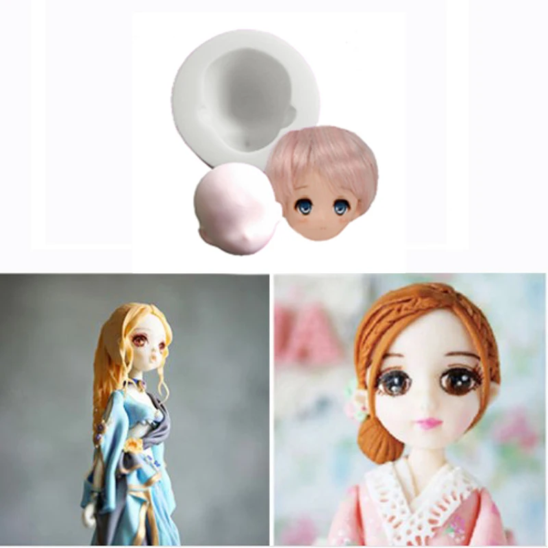 3D девочка принцесса лицо леди голова торт плесень кукла шоколадный DIY Декор