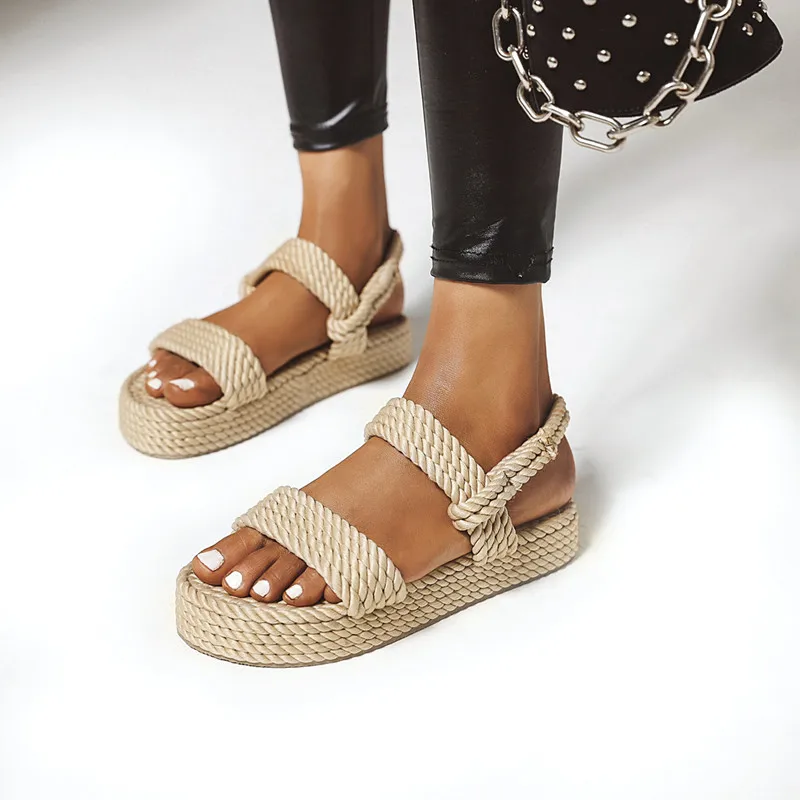 2020 Summer Women Shoes Platform Sandals Women Peep Toe Wedges Heel Sandalia Slip-on Female Straw Shoes Beach Sandals size 35-43
2020 Summer Women Shoes Platform Sandals Women Peep Toe Wedges Heel Sandalia Slip-on Female Straw Shoes Beach Sandals size 35-43