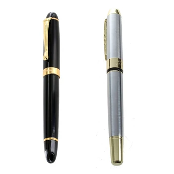 Jinhao 2 Pcs Fountain Pen: 1 Pcs 450 Pen Black with Gold Broad Nib & 1 Pcs 250 Gold Trim Pen + 10Pcs Black Ink Refills
Jinhao 2 Pcs Fountain Pen: 1 Pcs 450 Pen Black with Gold Broad Nib & 1 Pcs 250 Gold Trim Pen + 10Pcs Black Ink Refills