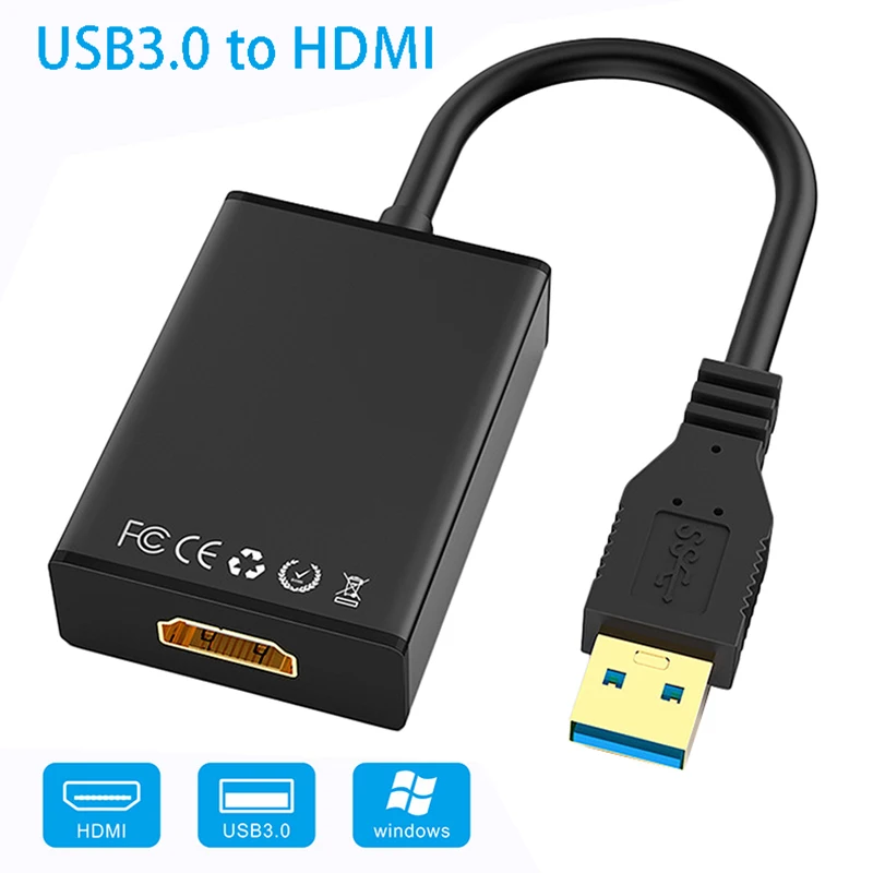 FASDGA HD 1080P USB 3.0 to HDMI Converter Adapter Cable USB to HDMI External Video Card Multi Monitor Adapter
FASDGA HD 1080P USB 3.0 to HDMI Converter Adapter Cable USB to HDMI External Video Card Multi Monitor Adapter