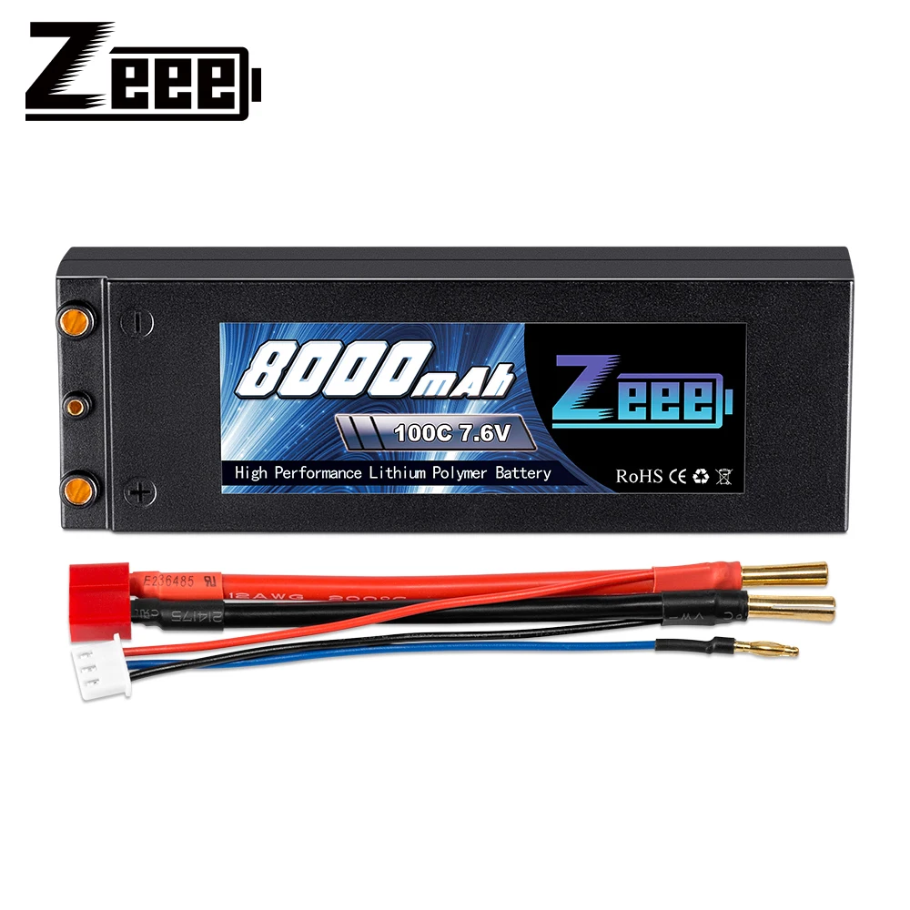 Zeee 7.6V 100C 8000mAh Lipo Battery Hard Case Battery with 4mm Bullet Deans Plug For RC Car Train RC Boat Truck Buggy Model Part
Zeee 7.6V 100C 8000mAh Lipo Battery Hard Case Battery with 4mm Bullet Deans Plug For RC Car Train RC Boat Truck Buggy Model Part