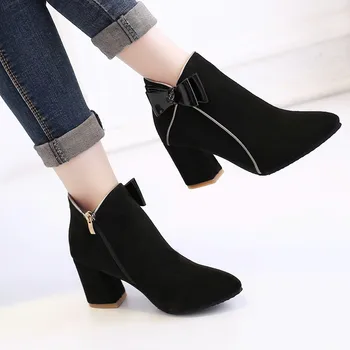 COOTELILI Pointed toe Sexy Ladies High Heels Boots Mujer Bowknot Decoration Ankle Boots For Women Basic Fashion 2019 Fall 
COOTELILI Pointed toe Sexy Ladies High Heels Boots Mujer Bowknot Decoration Ankle Boots For Women Basic Fashion 2019 Fall