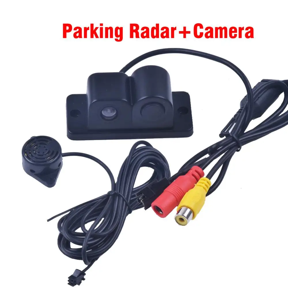 

New 2 In 1 Auto Parktronic Sound Alarm Car Reverse Backup Video Parking Sensor Radar With HD Reversing Rear View Camera
