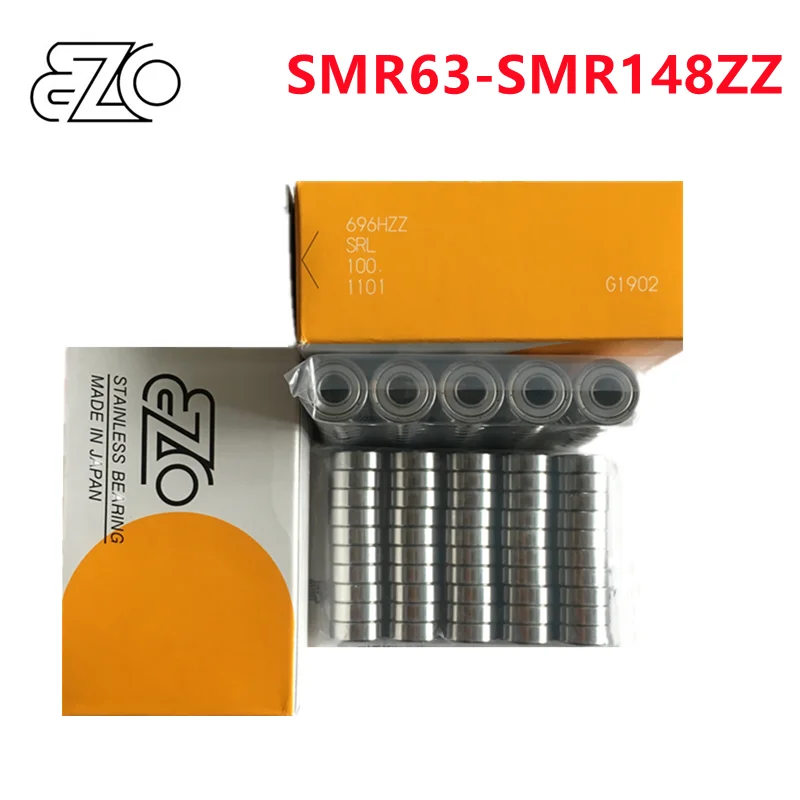 

10pcs JAPAN EZO Stainless Steel Bearing SMR63/74/84/85/95/105/115/106/126/117/137/128/148 ZZ High Precision Miniature Bearings