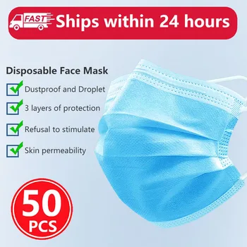50 Pcs Disposable Protective Mask Face Mouth Mask Personal Home Safe Facial Masks 3layers Non-woven Fabrics Anti Dust Disposable
50 Pcs Disposable Protective Mask Face Mouth Mask Personal Home Safe Facial Masks 3layers Non-woven Fabrics Anti Dust Disposable