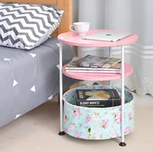 クリエイティブ現代ラウンドコーヒーテーブルと 2 層の収納折りたたみアセンブリ茶テーブルソファベッド横ラップトップテーブル(China)