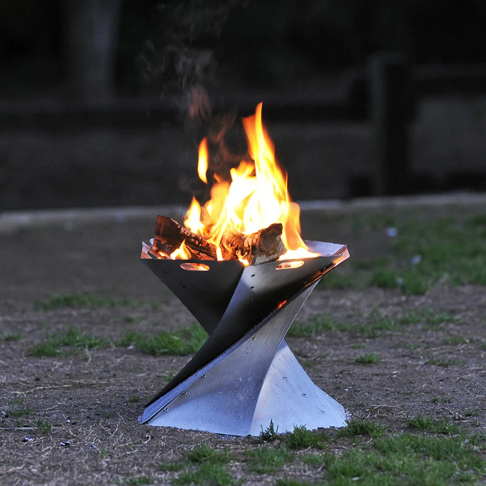 Фото Открытый огонь яма Костер складной Портативный Легкий камин для кемпинга