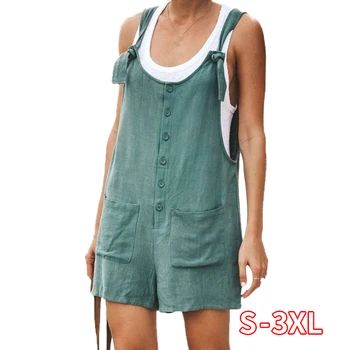 Women's Casual Button Pocket Jumsuit Female Ladies Summer Linen Vintage Shift Spaghetti-Strap Rompers Playsuits
Women's Casual Button Pocket Jumsuit Female Ladies Summer Linen Vintage Shift Spaghetti-Strap Rompers Playsuits