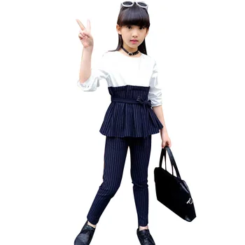 Teenage Clothes Striped Shirt + Pants Suit For Girls Patchwork Fake 3 Pcs Clothes For Girls Spring Autumn Girls Casual Clothes
Teenage Clothes Striped Shirt + Pants Suit For Girls Patchwork Fake 3 Pcs Clothes For Girls Spring Autumn Girls Casual Clothes