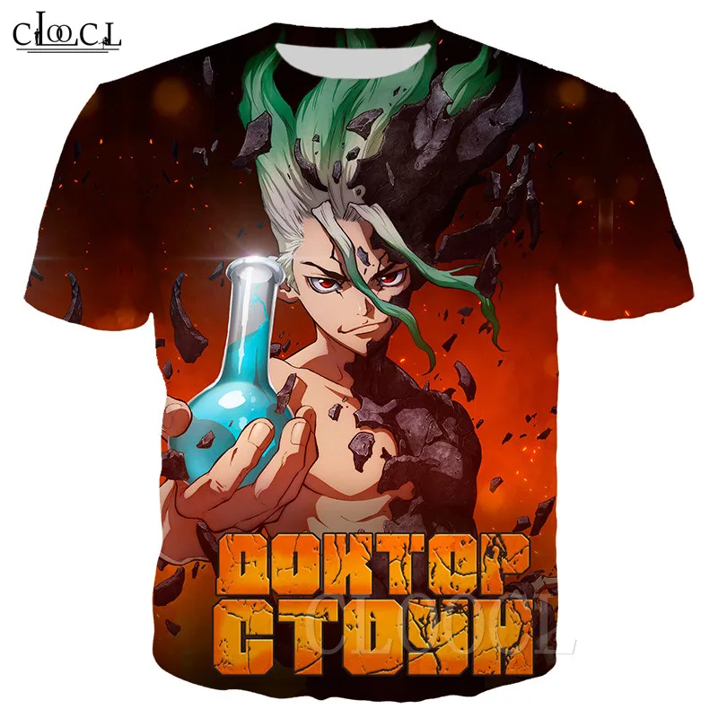 Летняя футболка унисекс с японским аниме Dr.Stone 3D принтом Доктор Стоун комикс