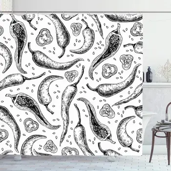 Shower Curtain Set with Hooks 60x72 Inches Paprika White Cutout Chili Pepper Vegetarian Hand Red Hot Farm Etch Drawn Nature Food
Shower Curtain Set with Hooks 60x72 Inches Paprika White Cutout Chili Pepper Vegetarian Hand Red Hot Farm Etch Drawn Nature Food